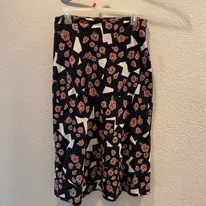 RVCA FLORAL POP MIDI SKIRT